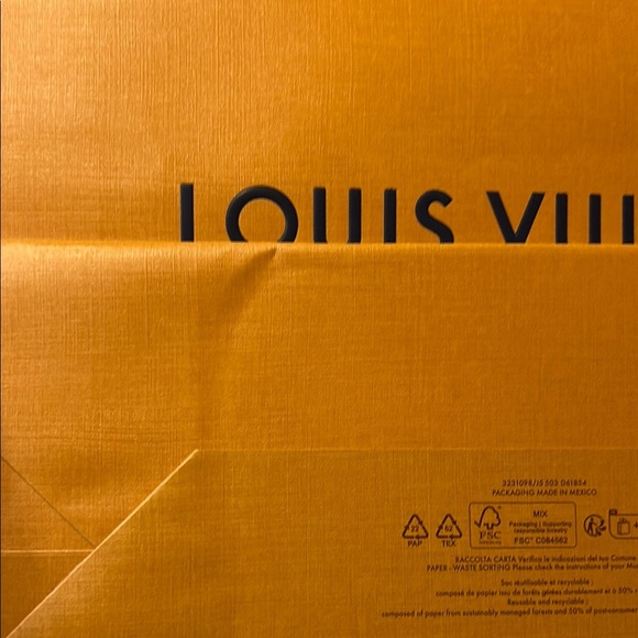 Louis Vuitton Tangerine Bag with Navy Handles - Picture 3 of 7